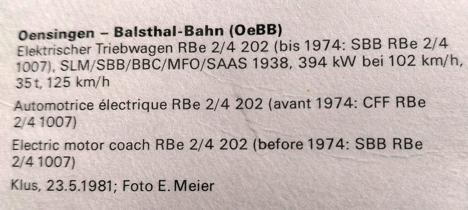 Cartoline postali: Eisenbahn Ansichtskarten / Fotos mit Begleittext – Nuovo (secondo la descrizione) da Köniz venduto da Brockenreich 3