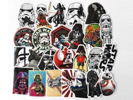 30 STAR WARS STICKER - WASSERFEST - AUFKLEBER