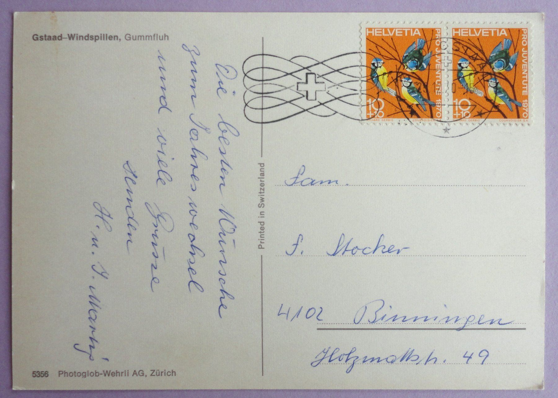 Cartoline postali: Gstaad-Windspillen, Gummfluh – Usato da Fétigny venduto da Billy2miny 1