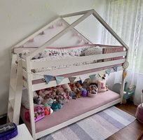   Nature Kid Hausbett Lara Etagenbett 90x200 - 2 Matratzen