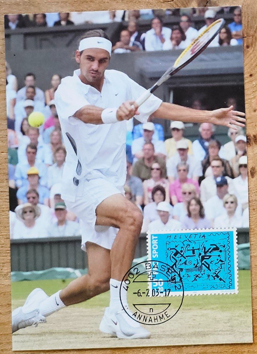 Cartoline postali: Postkarte FEDERER Wimbledon 2003 – Nuovo (secondo la descrizione) da Les Valettes venduto da Nuba1