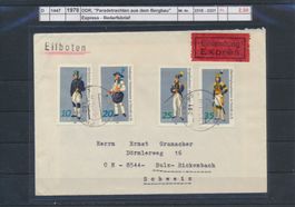 1978 DDR, "Paradetrachten aus dem Bergbau", Express Brief