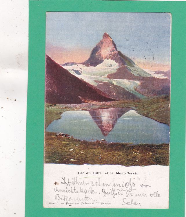 Tirage Albuminé Vintage Suisse - Vue Du Lac De Riffel Et Du Mont Cervin - Circa 1875 - Format 20x27 Cm