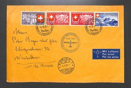 1939 Landi gemischt Eröffnung LANDI Meldeflug ZÜRICH-ZÜRICH