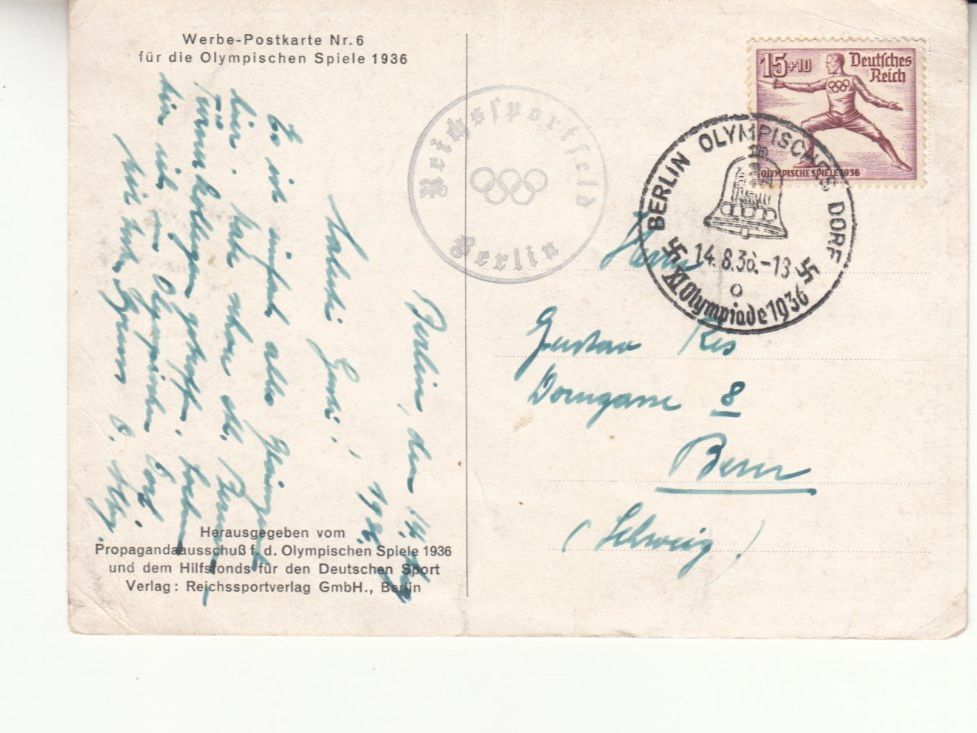 Tutti i francobolli: Olympiade 1936, Werbe-Postkarte – Usato da Bürglen TG venduto da StampGraf 1