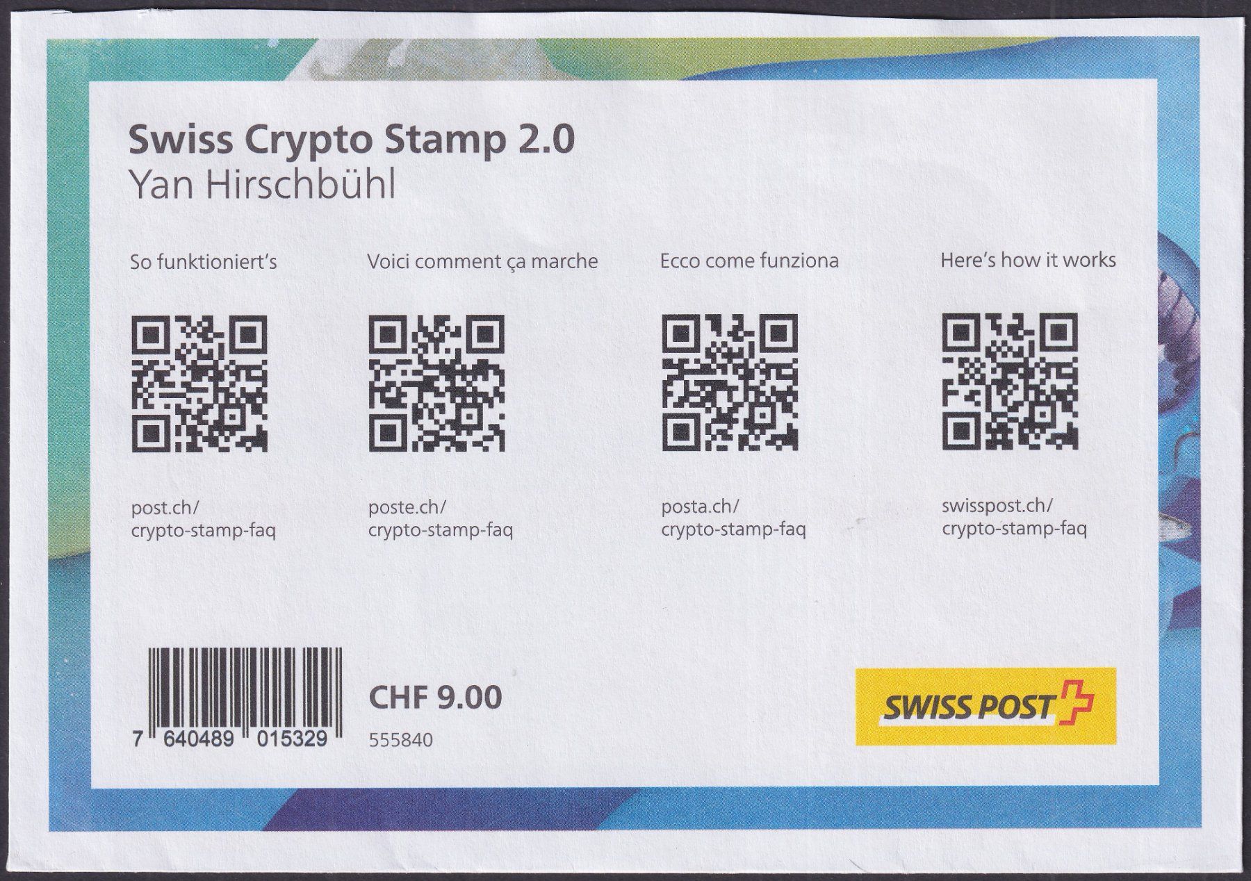 Tous les timbres: 2022, Krypto 2.0, C2IX "Jan Hirschbühl" postfrisch ** – D'occasion à Sursee par Luzernerraute 2
