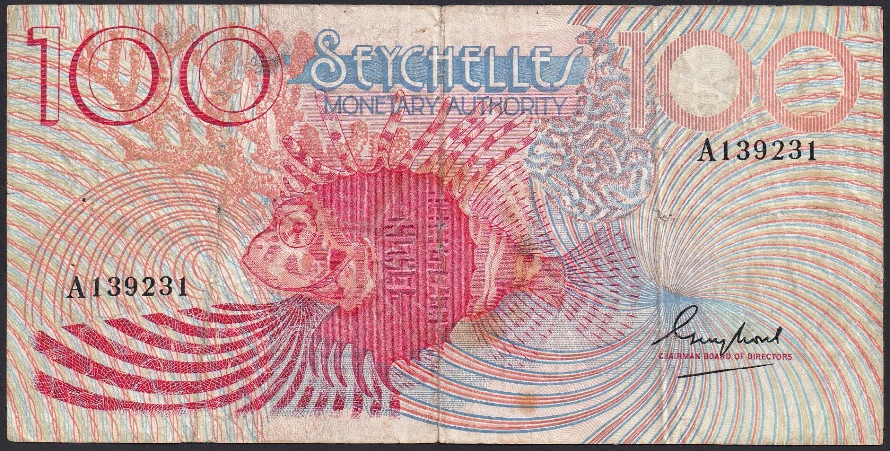 Banconote: Seychelles 100 Rupees 1979 – Usato da Brugg AG venduto da banknoten_muesli