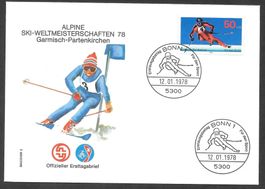 Deutschland FDC 958 Ski WM Garmisch-Partenkirchen 12.1.1978