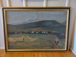 Gian Casty (?) –Landschaft bei Tourtfaivre (Öl auf Leinwand)