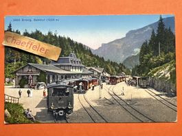 Alte Ansichtskarte Brünig-Bahnhof, 50er Jahre Selten!