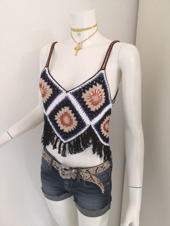 🤩MANGO HÄKEL-TOP HANDMADE FARBIG NEU & MISSONI P.