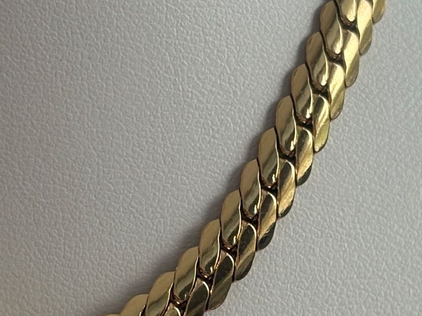 Catenine: Luxus Elegante Edelsthal Kette Farbe : Gold – Nuovo (secondo la descrizione) da Biel-Bienne venduto da Roserosse13 4