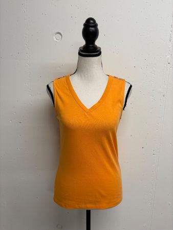Caroll Top Modal Baumwolle orange V-Ausschnitt Gr. XS