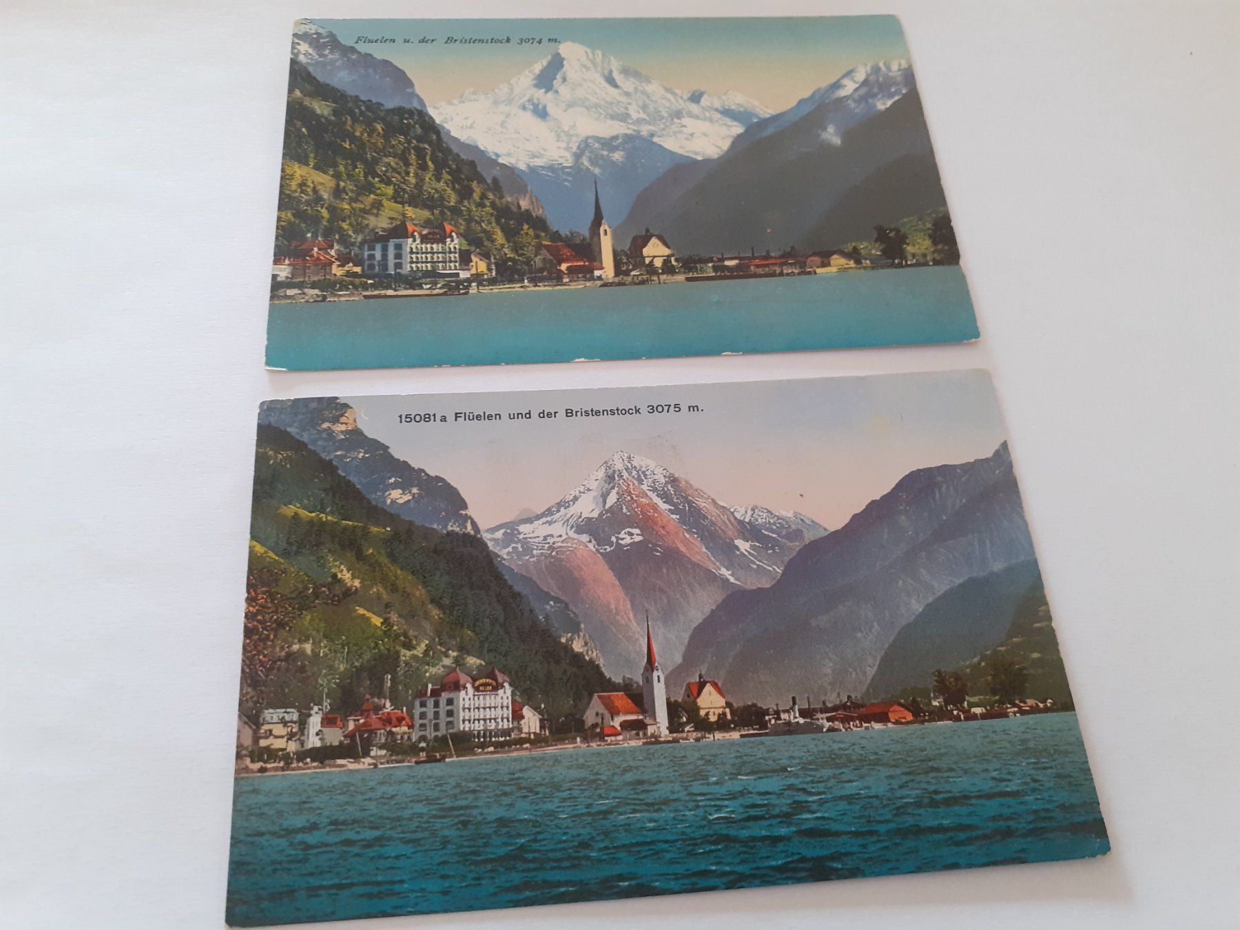Ansichtskarten: FLUELEN und BRISTENSTOCK - 1920 – Gebraucht aus Winterthur von Ornyx7