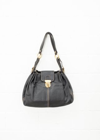 Handtasche aus schwarzem Leder von Maison Mollerus