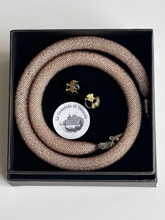 IHAZNTMZX Ocean's Oath Schmuckset Gold - Verstellbare Ohrringe & Halskette