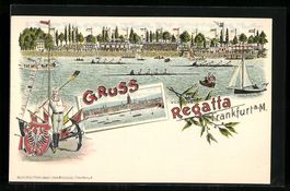 Litho Frankfurt a. M., Regatta, Ruderboo
