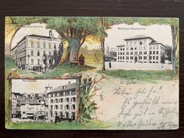 ST. GALLEN 3 Bilder, Hechtplatz & Schulen, Jugendstil, 1900