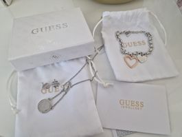 Guess Schmuckset: Kette, Ohrstecker und Armband, neu!