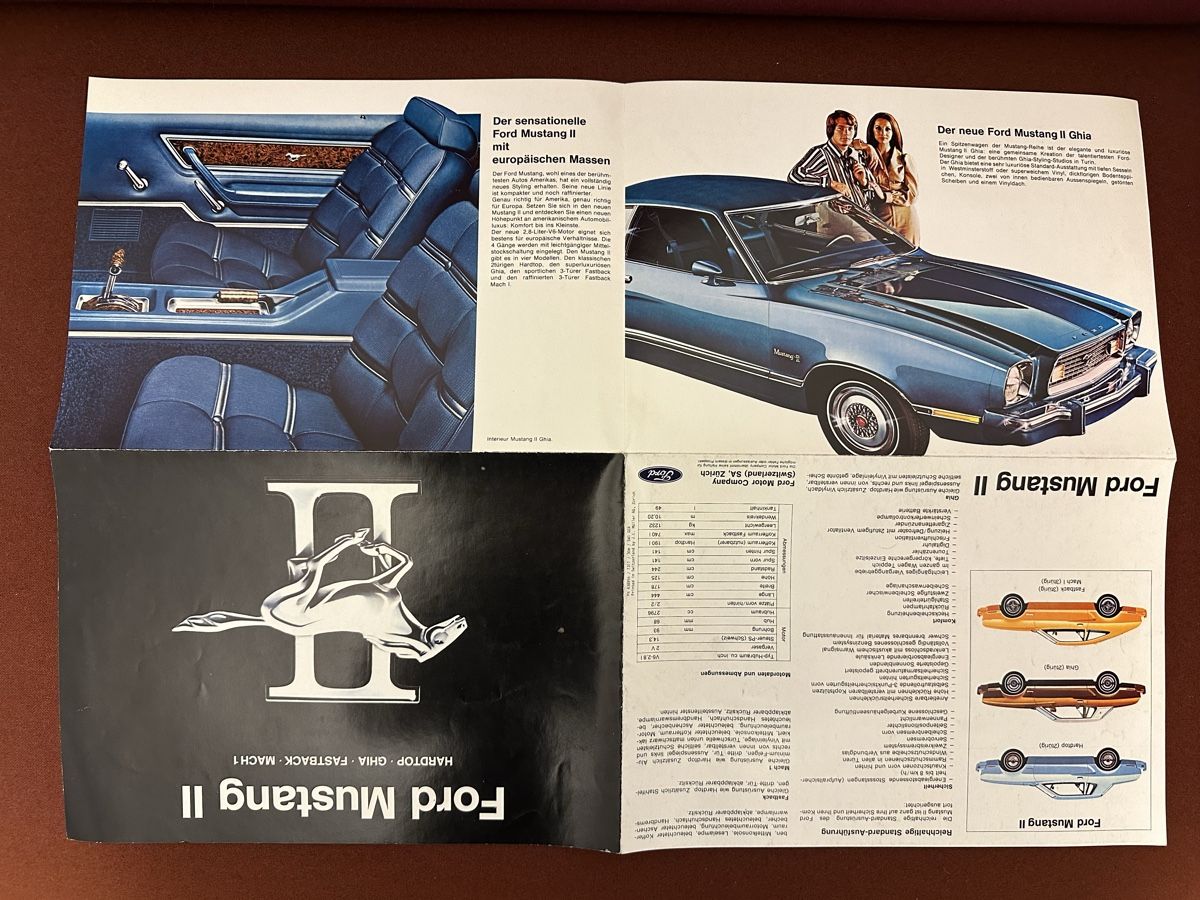 Ford Documenti: Prospekt des Ford Mustang II – Usato da Bern venduto da 3636-agb 2