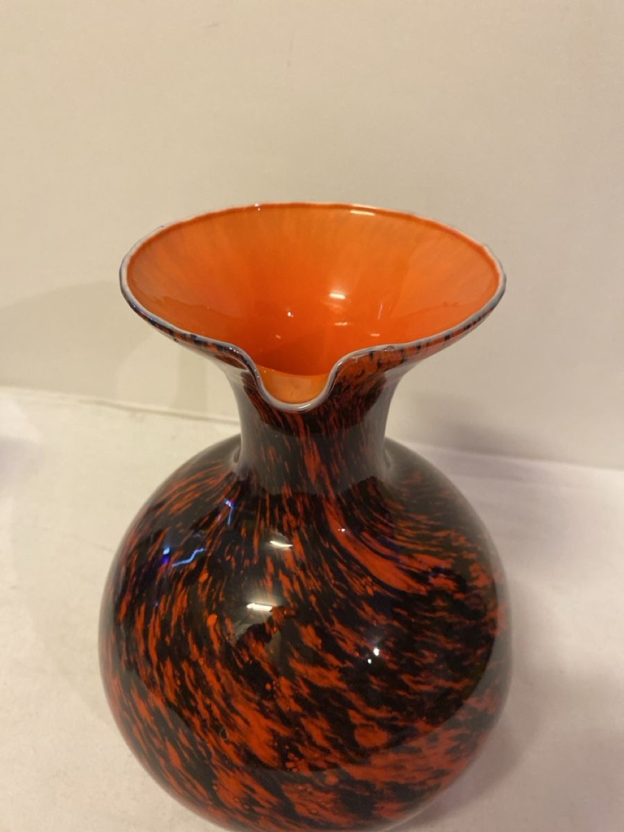 Murano Karaffen: Glaskaraffe Murano  orange-schwarz – Gebraucht aus sursee von trilli-tralli 4