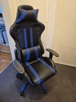 Gaming Stuhl schwarz blau mit Gebrauchsspuren