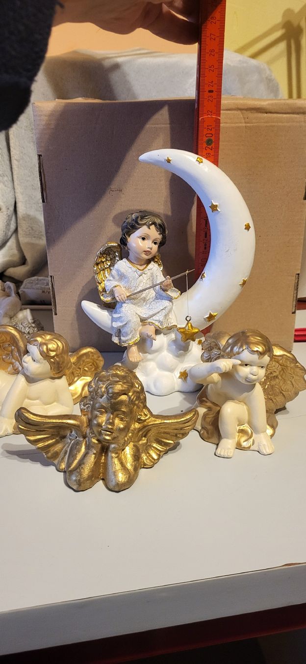 Statuette: Engelsammlung mit Goldfarben 4 Engel – Usato da Schweizersholz venduto da fuchs06 5
