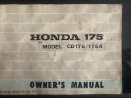 Oldtimer Honda CD175/175A Bedienungsanleitung – 1973 K3/K4