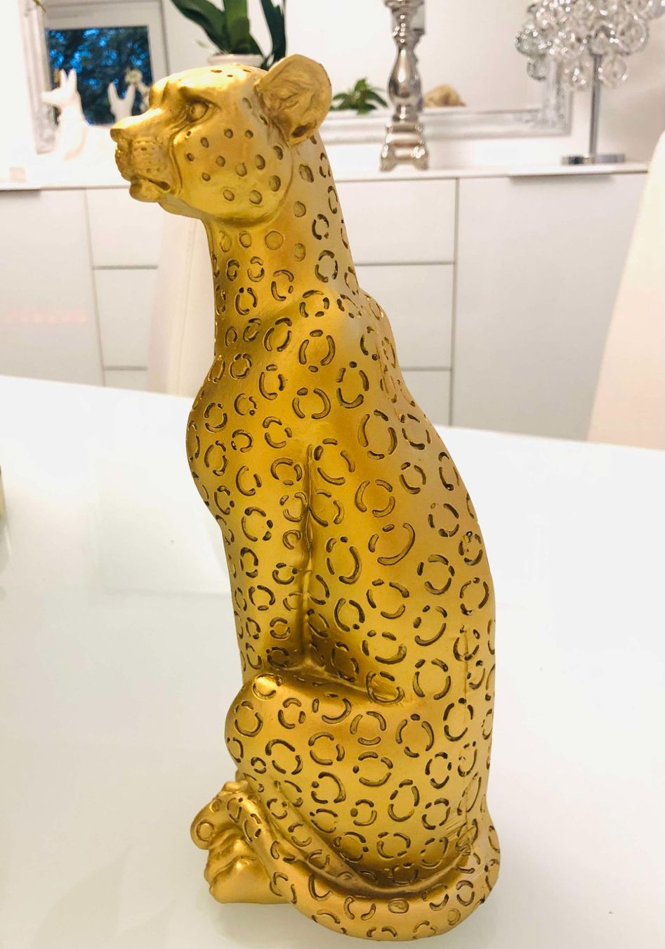 Statuette: Goldener Deko Gepard NEU Figur – Nuovo e nell'imballaggio originale da Bern venduto da Miraitrading 2