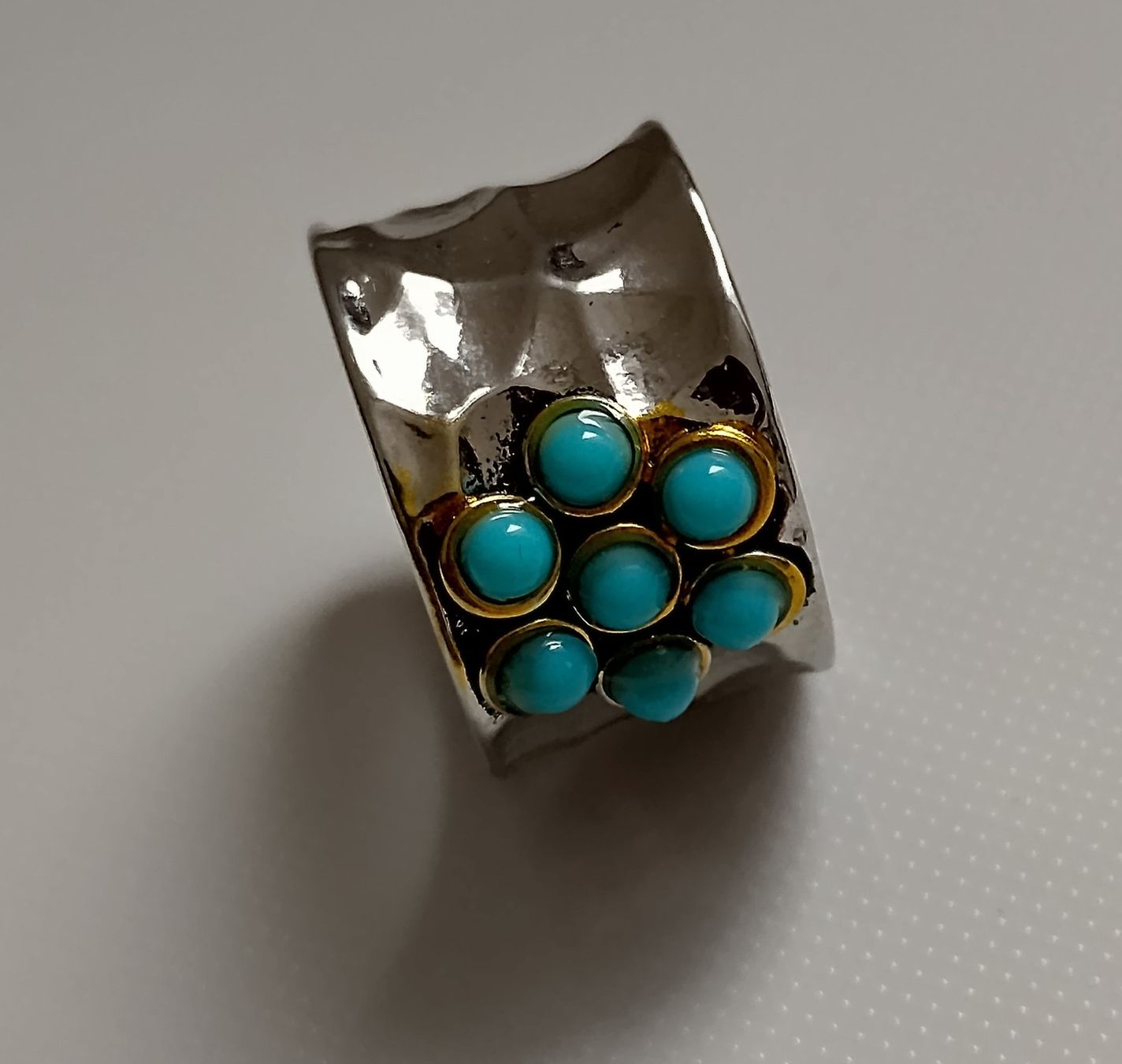 Anelli: RING SILBER 925 MIT TÜRKIS – Usato da Romanshorn venduto da Glitzer-Paradies