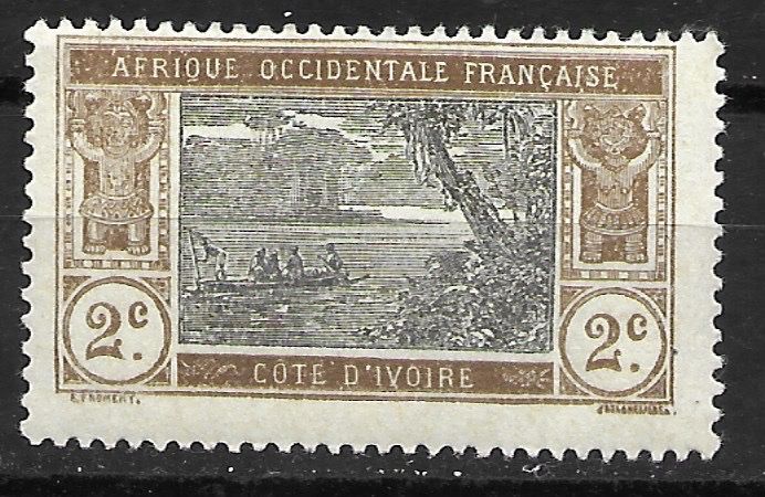 Alle Briefmarken: Elfenbeinküste 1913: Erbrié-Lagune 2 Centimes – Gebraucht aus Zürich von Rainstamps