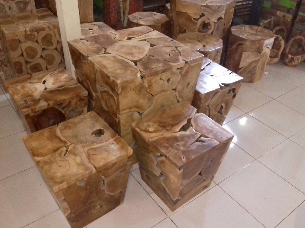 Tischset: SET Sitzgruppe Hocker Tisch Teak Holz Sitzmöbel Garnitur – Neu und originalverpackt aus Daisendorf von Wohn-Kult