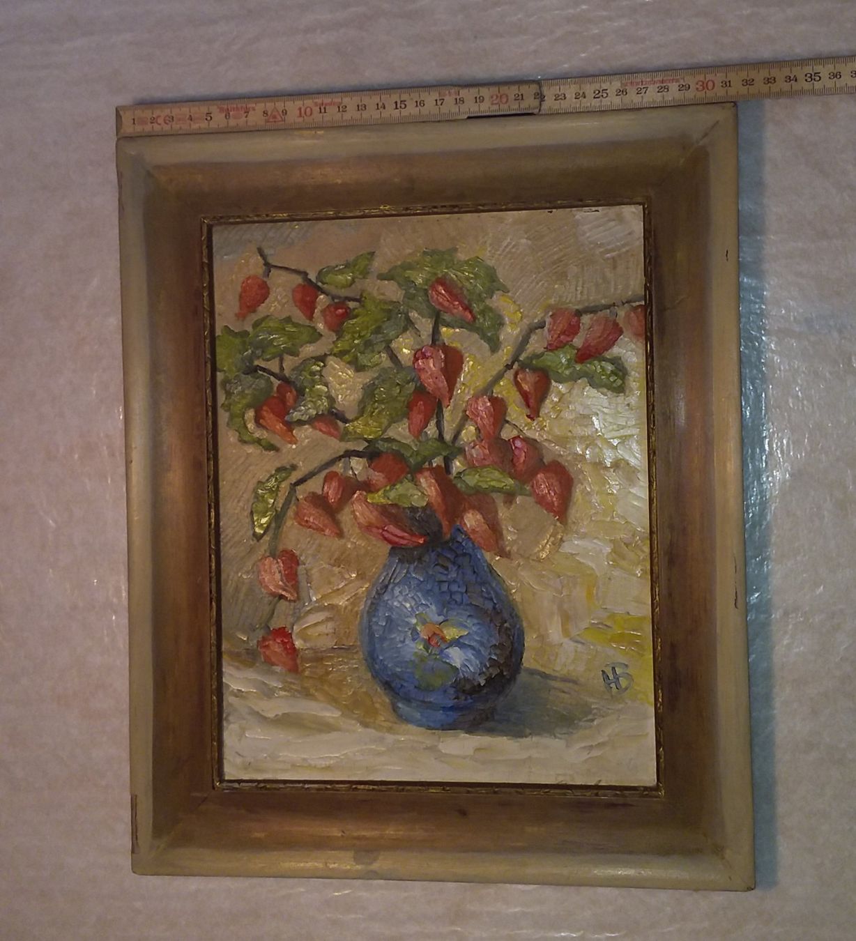 Dipinti: Ölbild Physalis von Hans Baumann 1938 – Usato da Hunzenschwil venduto da rotebaer 2