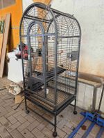 Vogelkafig Metall schwarz rollbar 150cm