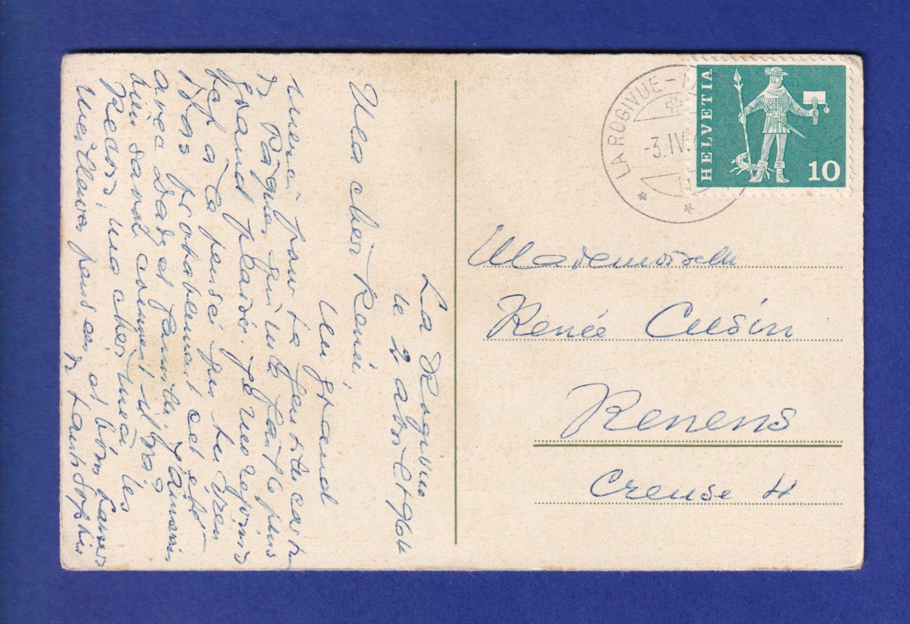 Cartoline postali: OISEAU - Mésange et Rouge-Gorge - Verset – Usato da Pully venduto da nicecards-shop 1
