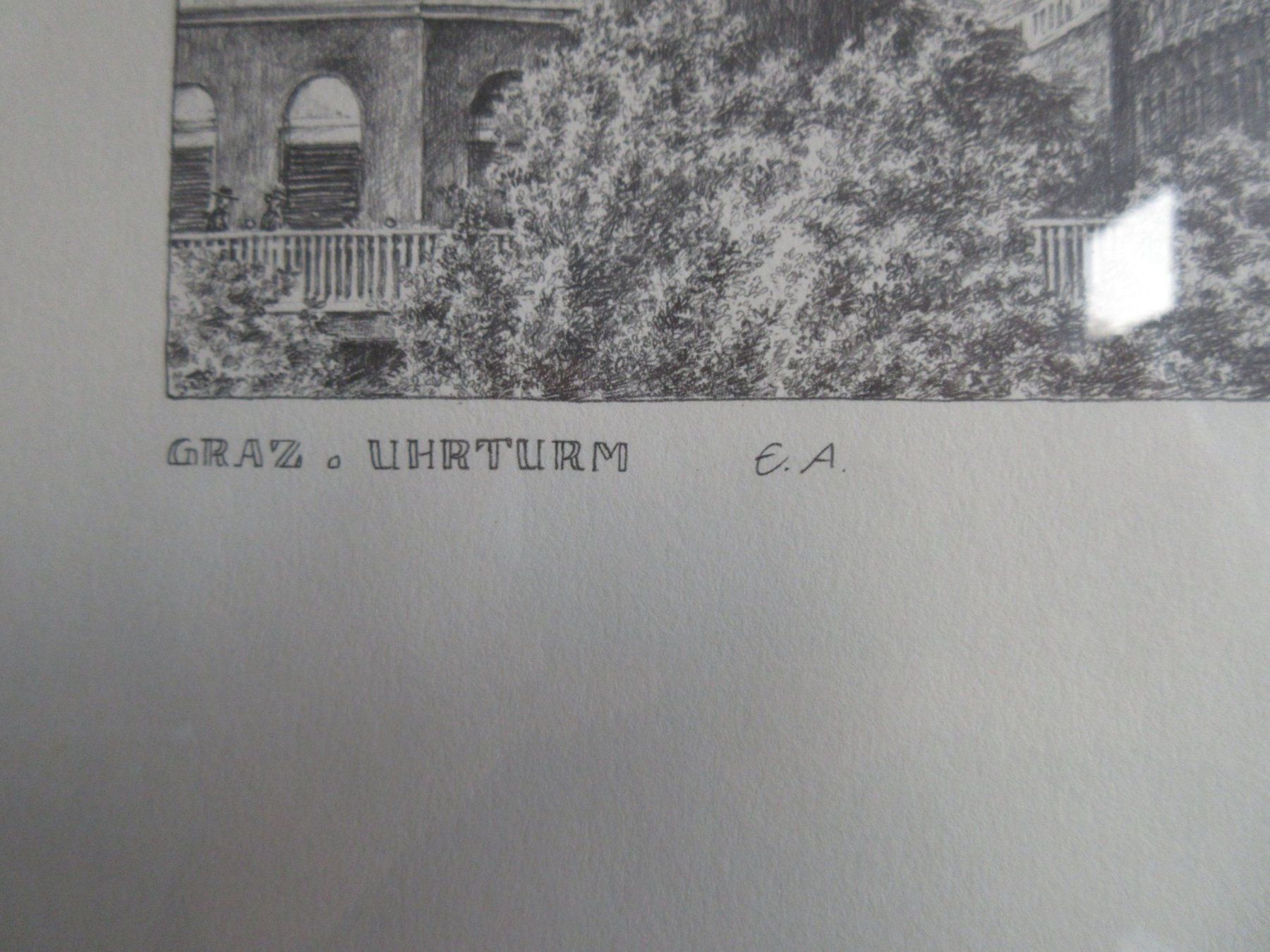 Grafica & Litografie: Graz Uhrturm, Lithographie E.A., Künstlerexemplar – Usato da Binningen venduto da mondoantico 3