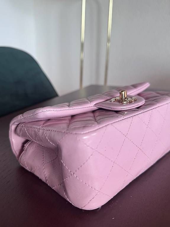Borse da donna: Chanel Mini Rectangular Flap Bag Light Pink Leather – Usato da Zürich venduto da amber123 3