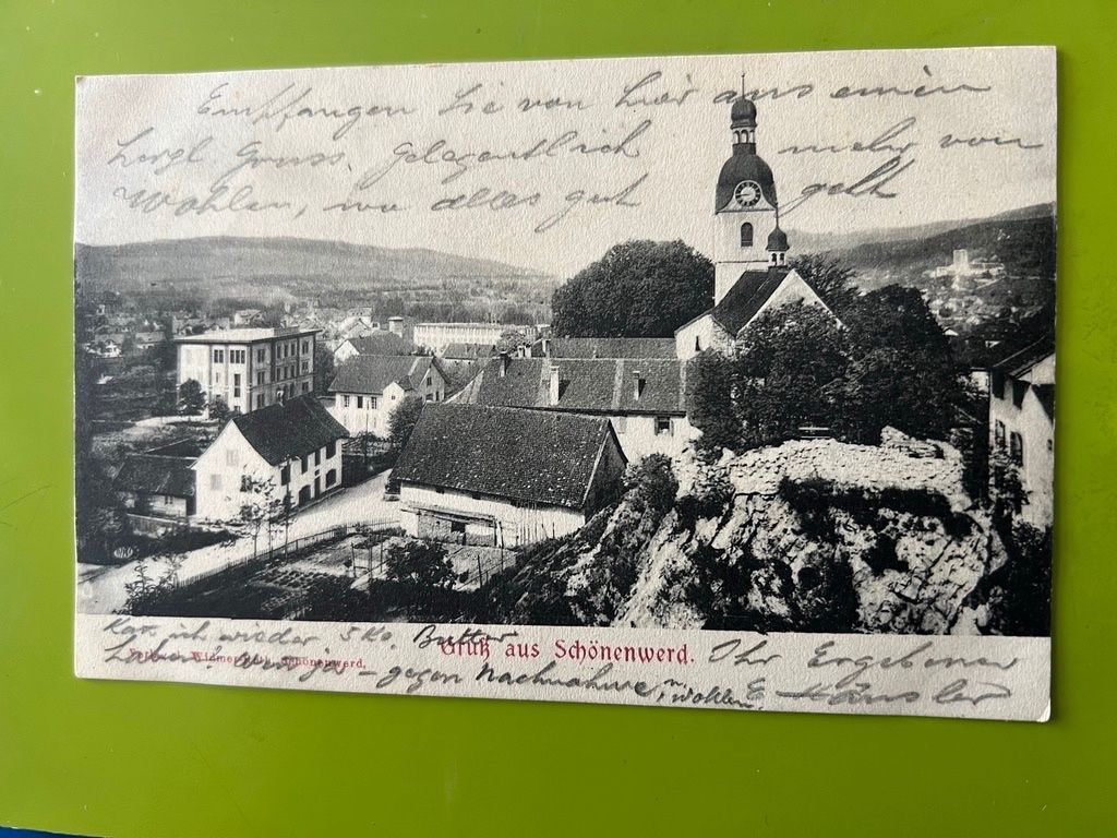 Ansichtskarten: Ansichtskarte Schönenwerd mit Kirche Stempel 1903 – Gebraucht aus Steinach von Momoco