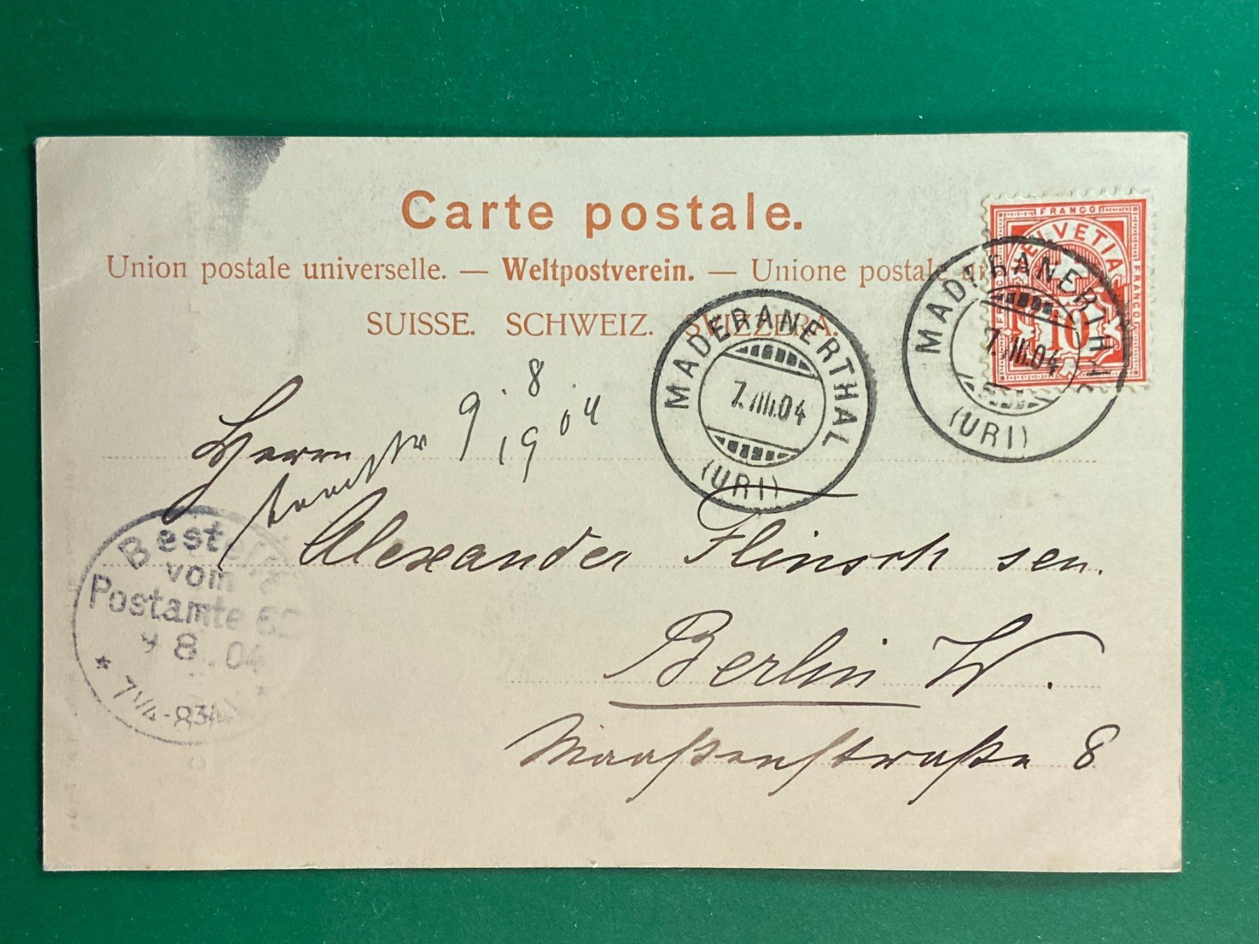Ansichtskarten: Maderanerthal - Stempel 1904 – Gebraucht aus Steg VS von danwer74 1
