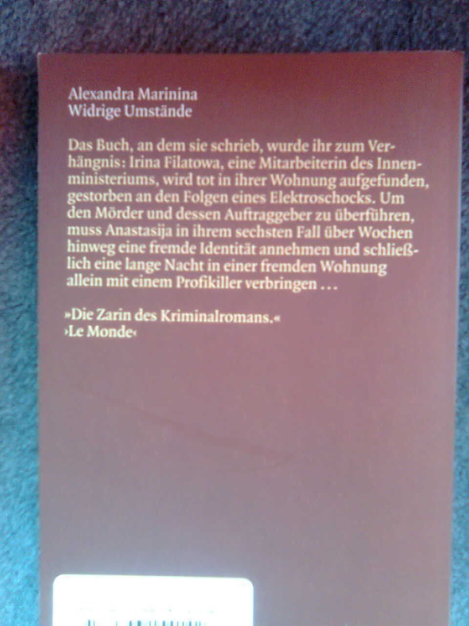 Libri: Alexandra Marinina  Widrige Umstände. – Usato da Basel venduto da Alacant 2