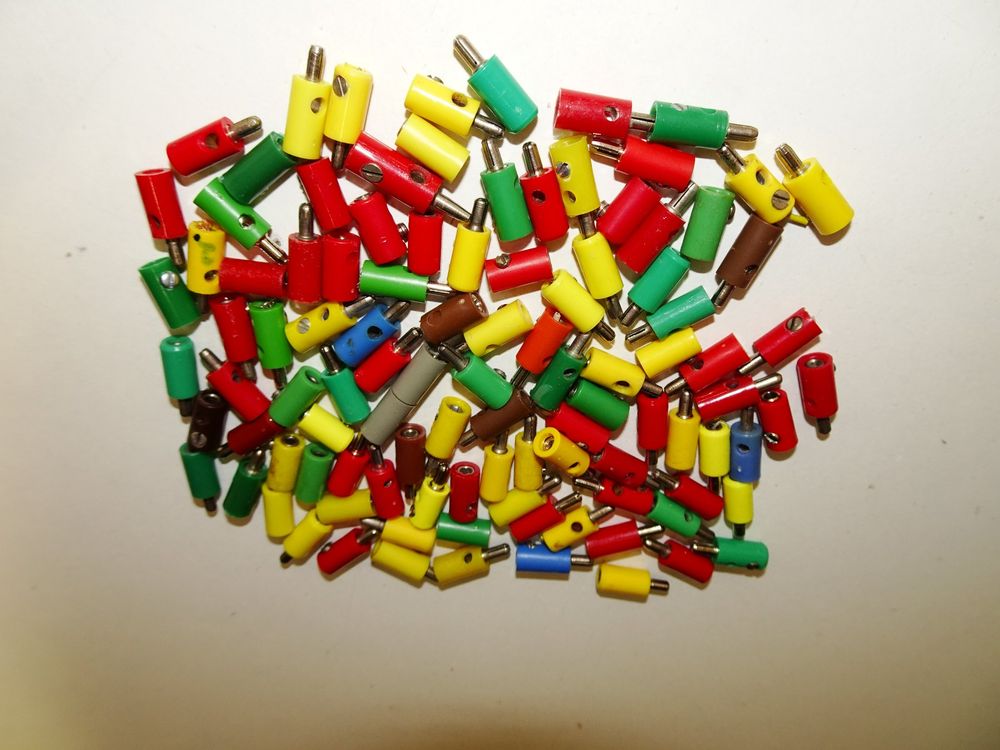 5 Stück Bananenstecker Rot stapelbar, 1,81