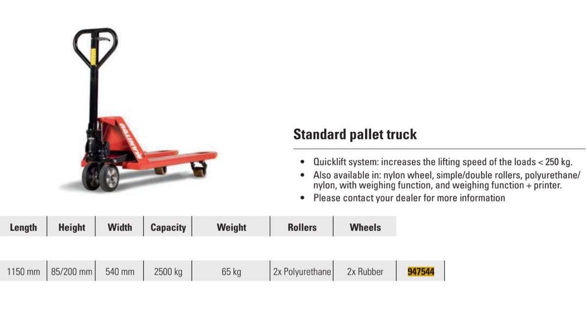 Manitou Carrelli elevatori e a forche: Hubwagen Palettenrolli 1150mm – Nuovo e nell'imballaggio originale da Reiden venduto da Leiserag 1