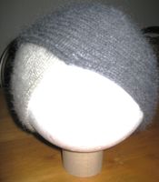 Turban Mütze Mohair grau NEU