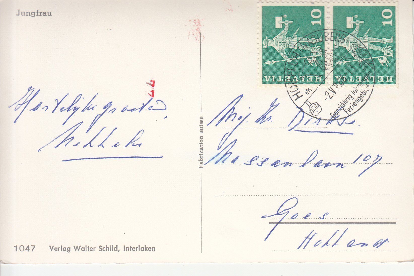 Cartoline postali: Jungfrau 1966 – Usato da Bürglen TG venduto da StampGraf 1