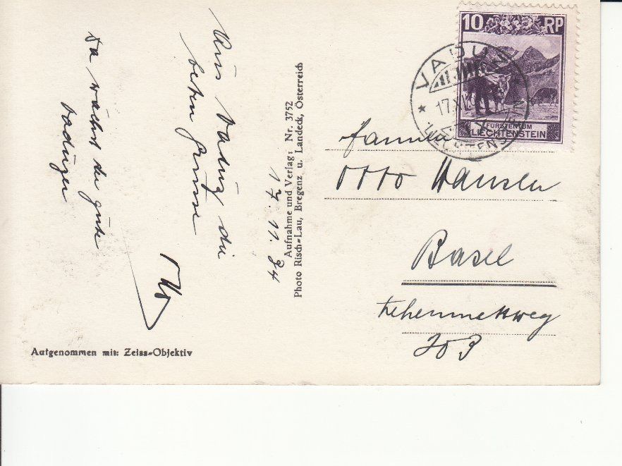 Cartoline postali: Vaduz 1934 – Usato da Bürglen TG venduto da StampGraf 1