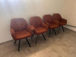 4 Stk. Esszimmerstühle, Armlehnstühle, Farbe Braun TOP!