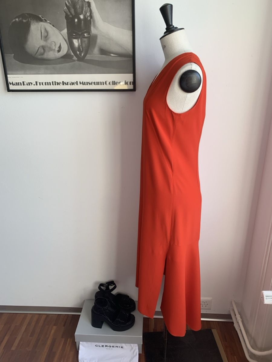 Akris Vestiti: AKRIS: Elegantes,  langes, rot-oranges Sommer-Kleid, 34 – Nuovo (secondo la descrizione) da Luzern venduto da paulablue 3