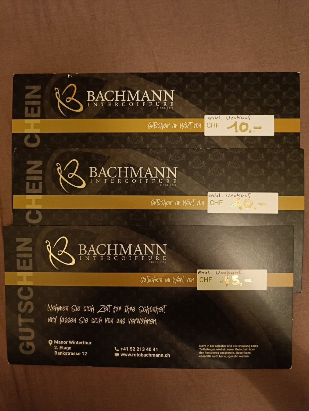 Buoni: Gutschein Bachmann Intercoiffeur – Nuovo (secondo la descrizione) da Jaberg venduto da urig17.
