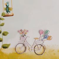 Neue Stanzschablone Velo / Fahrrad mit Blumen und Ballons