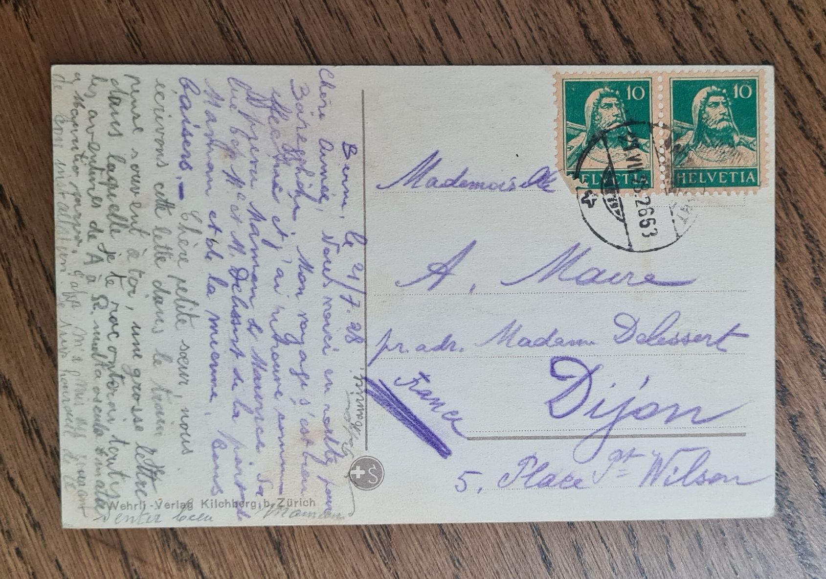 Cartoline postali: Bern Kesslergasse mit Münster 1928 – Usato da Ebikon venduto da Donar50 1
